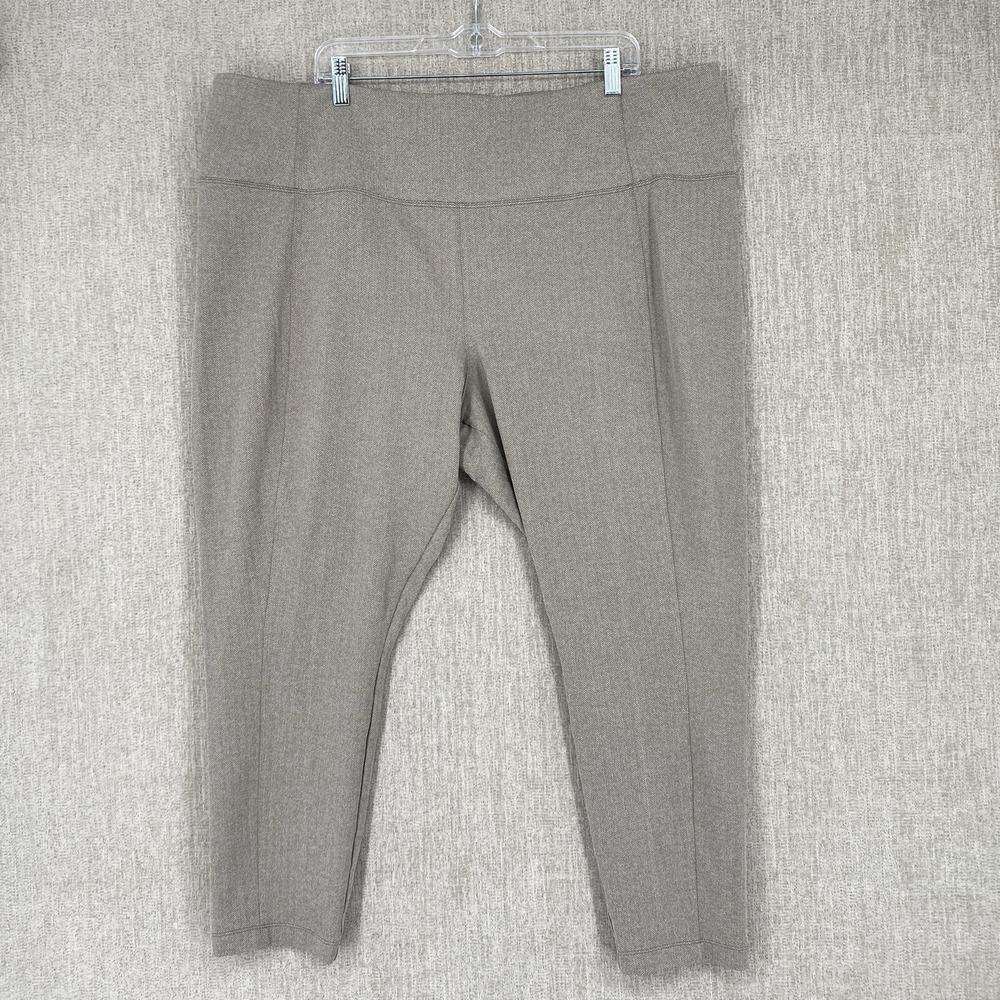 Athleta Delancey Herringbone Tight Leggings 3X Tan‎ Brown High Rise Stretch